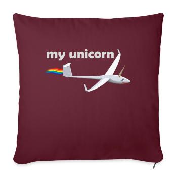 unicorn Segelflieger gleiten Geschenk Einhorn - Sofakissenbezug 45 x 45 cm - Burgunderrot - Vorne