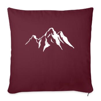 Montagnes paysage de montagne des montagnes de ski alpin neige - Housse de coussin décorative 45 x 45 cm - bordeaux - Devant
