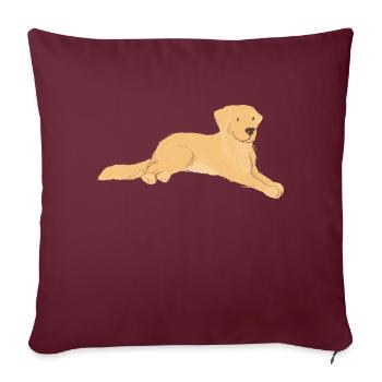 Golden Retriever - Housse de coussin décorative 45 x 45 cm - bordeaux - Devant