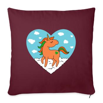 Einhorn Liebe - Sofakissenbezug 45 x 45 cm - Burgunderrot - Vorne