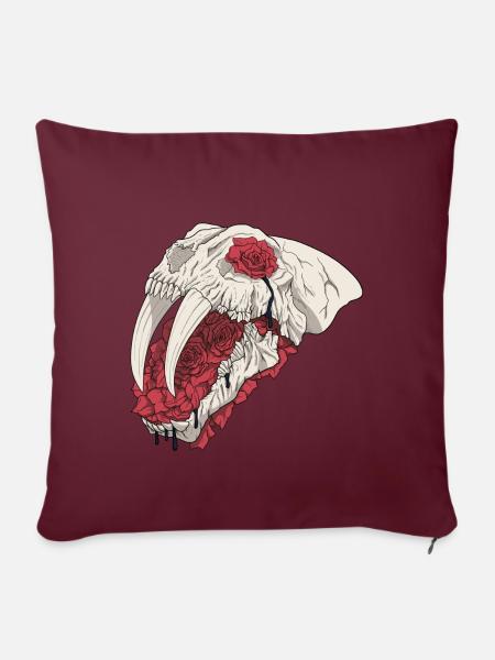 Death By Beauty - Saber Tooth - Sofa pillowcase 17,3'' x 17,3'' (45 x 45 cm) - burgundy