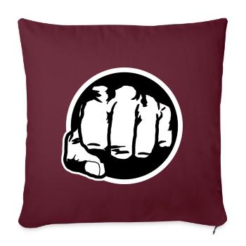 Poing noir et blanc - Housse de coussin décorative 45 x 45 cm - bordeaux - Devant