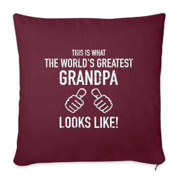 Papy - Housse de coussin décorative 45 x 45 cm - bordeaux - Devant