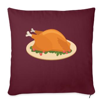 dinde - Housse de coussin décorative 45 x 45 cm - bordeaux - Devant