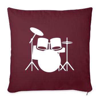 Batterie - Drums / Rock Band / rock 'n’roll - Housse de coussin décorative 45 x 45 cm - bordeaux - Devant