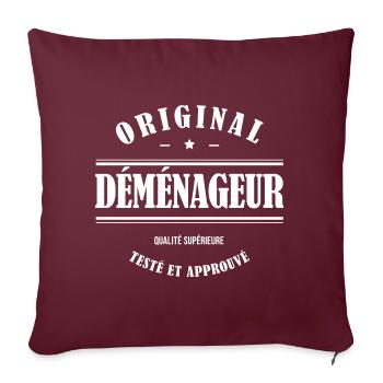 DÉMÉNAGEUR ORIGINAL - Housse de coussin décorative 45 x 45 cm - bordeaux - Devant
