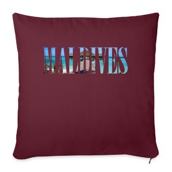 Maldives Voyage de rêve de Maldives vacances île - Housse de coussin décorative 45 x 45 cm - bordeaux - Devant