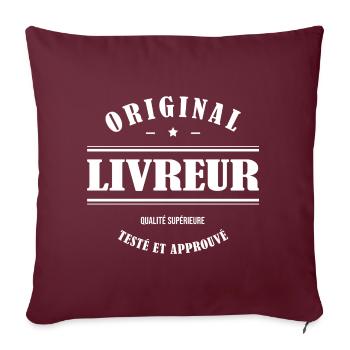 LIVREUR ORIGINAL - Housse de coussin décorative 45 x 45 cm - bordeaux - Devant