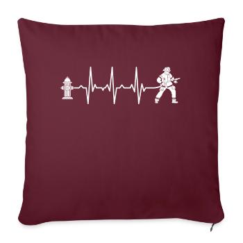 Pompier pompier battement de cœur - Housse de coussin décorative 45 x 45 cm - bordeaux - Devant