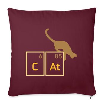 Chat (Calcium, Astate)(Cat) - Housse de coussin décorative 45 x 45 cm - bordeaux - Devant