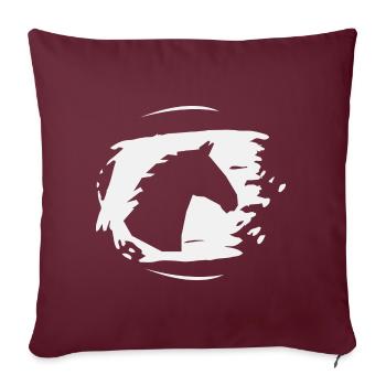 Pferd Hengst Ross Stute Reitsport - Sofakissenbezug 45 x 45 cm - Burgunderrot - Vorne