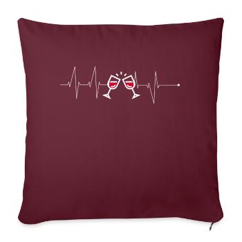 Wine Heartbeat ECG Wine Drinker Wine - Sofakissenbezug 45 x 45 cm - Burgunderrot - Vorne