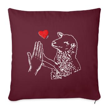 High Five Schaf - Sofakissenbezug 45 x 45 cm - Burgunderrot - Vorne