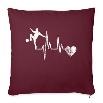 Entraîneur de football Joueur de football fréquence cardiaque Joueur de football - Housse de coussin décorative 45 x 45 cm - bordeaux - Devant