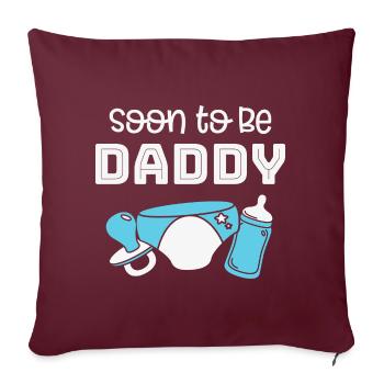 Bébé enceinte Mère Bébé T-Shirt Maman Papa - Housse de coussin décorative 45 x 45 cm - bordeaux - Devant
