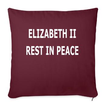 ELIZABETH II REST IN PEACE - Housse de coussin décorative 45 x 45 cm - bordeaux - Devant