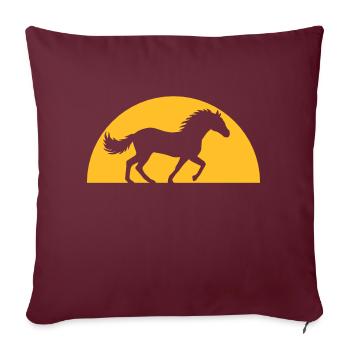 Soirée Soleil Cheval Horizon - Housse de coussin décorative 45 x 45 cm - bordeaux - Devant