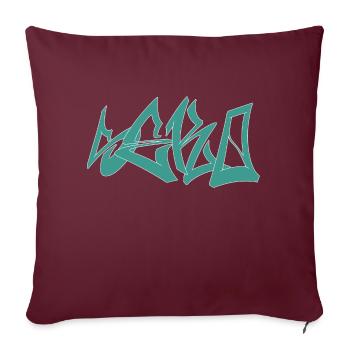Seko Graffiti - Sofakissenbezug 45 x 45 cm - Burgunderrot - Vorne