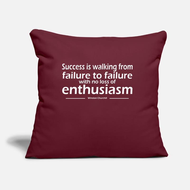 Le succès, c’est marcher d’échec en échec Housse de coussin décorative 45 x 45 cm