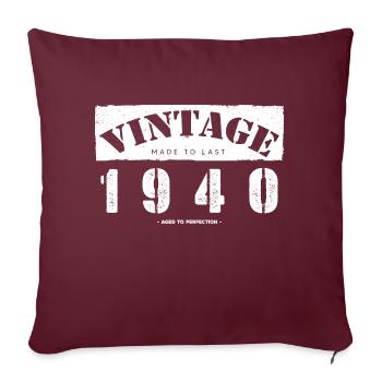 83 Jahre alt: Vintage Classic 1940 83. Geburtstag - Sofakissenbezug 45 x 45 cm - Burgunderrot - Vorne