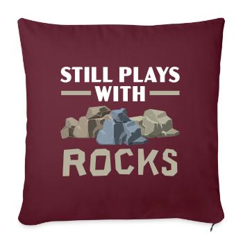 Toujours jouer avec les roches, la géologie, la cueillette de roches - Housse de coussin décorative 45 x 45 cm - bordeaux - Devant