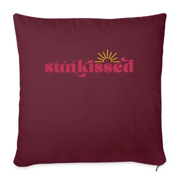 Embrassé par le soleil, vacances d’été au soleil à la plage - Housse de coussin décorative 45 x 45 cm - bordeaux - Devant