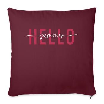 Allô été, été, soleil, plage, vacances, mer, amour - Housse de coussin décorative 45 x 45 cm - bordeaux - Devant