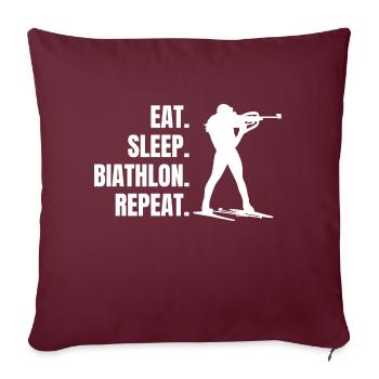 Biathlon Winter Sports Gift Skier Biathlete - Sofa pillowcase 17,3'' x 17,3'' (45 x 45 cm) - burgundy - Front