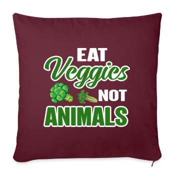 Véganisme végétalien - Housse de coussin décorative 45 x 45 cm - bordeaux - Devant