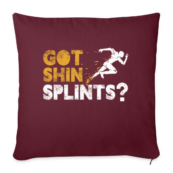 J’ai des attelles de tibia Design pour un fan de cross-country - Housse de coussin décorative 45 x 45 cm - bordeaux - Devant