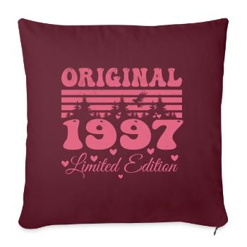 Cadeau 27e Anniversaire 1997 Femme | Né en 1997 - Housse de coussin décorative 45 x 45 cm - bordeaux - Devant