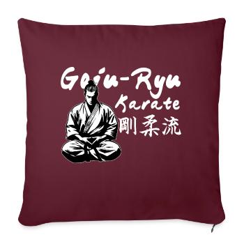 Goju Ryu Karate Kanji Kimono Kampfkunst Dojo - Sofakissenbezug 45 x 45 cm - Burgunderrot - Vorne