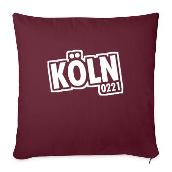 Cologne - 0221 - Ville de la cathédrale - Rhin - Cathédrale de Cologne - Housse de coussin décorative 45 x 45 cm - bordeaux - Devant