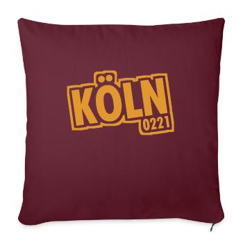 Cologne - 0221 - Ville de la cathédrale - Rhin - Cathédrale de Cologne - Housse de coussin décorative 45 x 45 cm - bordeaux - Devant