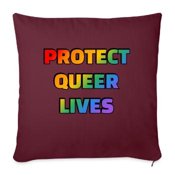 Protéger les vies queer - Housse de coussin décorative 45 x 45 cm - bordeaux - Devant