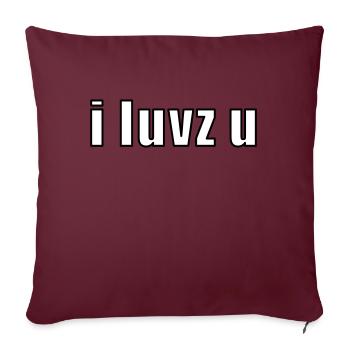 i luvz u - Housse de coussin décorative 45 x 45 cm - bordeaux - Devant