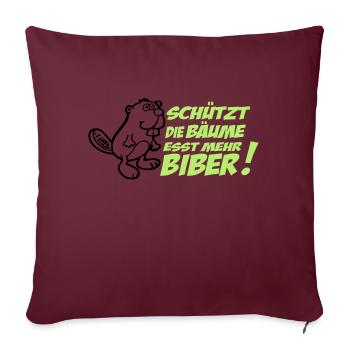 Protège les arbres - manger plus de castors! - Housse de coussin décorative 45 x 45 cm - bordeaux - Devant