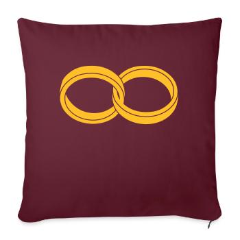 wedding rings - Housse de coussin décorative 45 x 45 cm - bordeaux - Devant