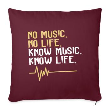 pas de musique pas de vie - Housse de coussin décorative 45 x 45 cm - bordeaux - Devant