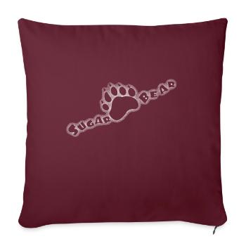 Sucre ours à sucre Patte Empreinte de pattes dans le sucre - Housse de coussin décorative 45 x 45 cm - bordeaux - Devant