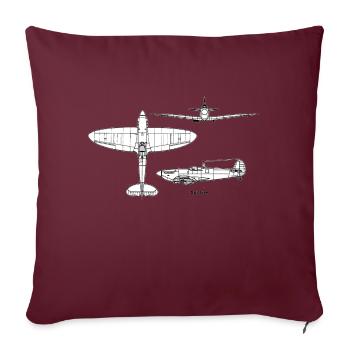 Flugzeug - Sofakissenbezug 45 x 45 cm - Burgunderrot - Vorne