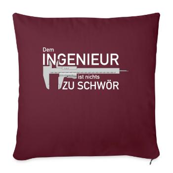 Dem Ingenieur ist nichts zu schwör Messschieber - Sofakissenbezug 45 x 45 cm - Burgunderrot - Vorne