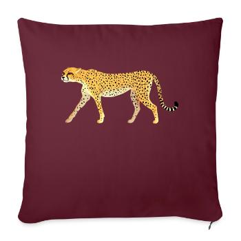 Guépard / Cheetah 01 - Housse de coussin décorative 45 x 45 cm - bordeaux - Devant