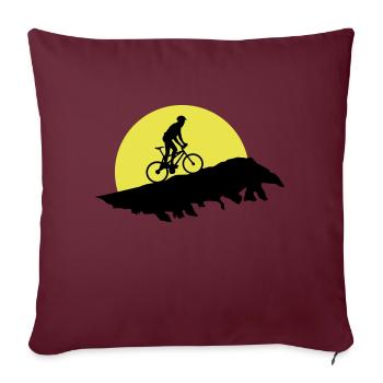 Mountainbiker, Mountainbike, Radfahren - Sofakissenbezug 45 x 45 cm - Burgunderrot - Vorne