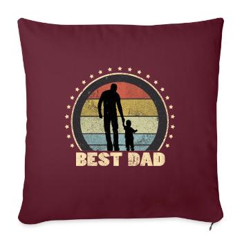 Meilleur papa papa papa - Housse de coussin décorative 45 x 45 cm - bordeaux - Devant