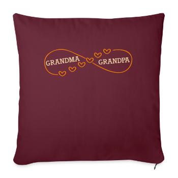 Chemise partenaire grand-mère et grand-père - Housse de coussin décorative 45 x 45 cm - bordeaux - Devant
