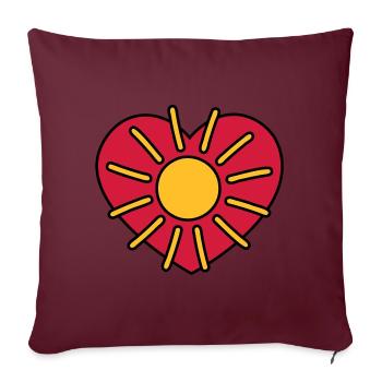 Sonne Sonnenschein - sun sunshine - soleil - Sofakissenbezug 45 x 45 cm - Burgunderrot - Vorne