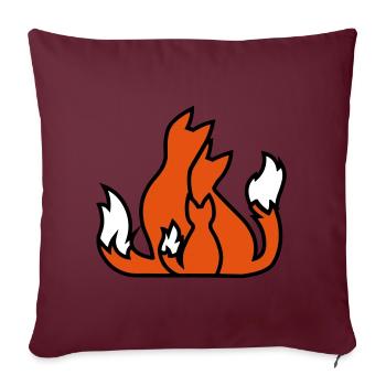 Fuchsfamilie fox family Geschenkidee gift idea - Sofakissenbezug 45 x 45 cm - Burgunderrot - Vorne