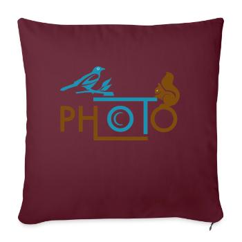 Photo naturaliste - Housse de coussin décorative 45 x 45 cm - bordeaux - Devant