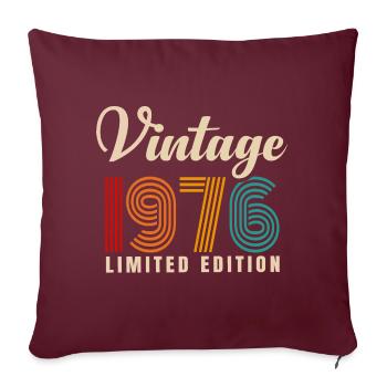 MILLÉSIME 1976. 45e ANNIVERSAIRE - Housse de coussin décorative 45 x 45 cm - bordeaux - Devant